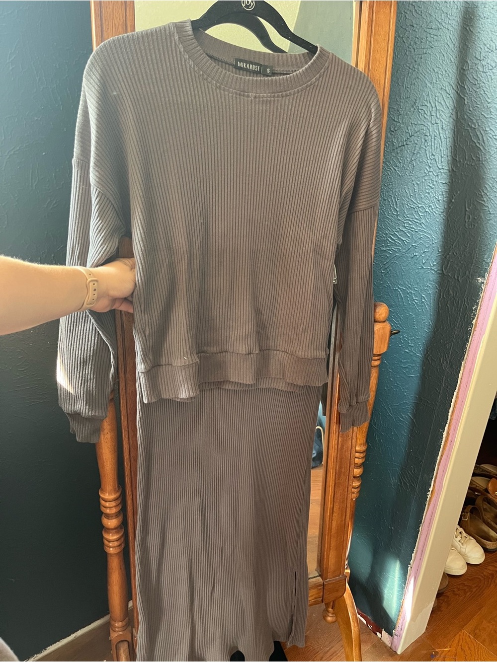 Ribbed Midi Skirt & Top Set